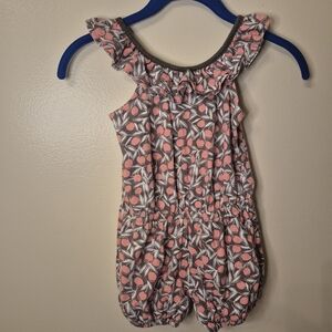 Old Navy Pink Floral Ruffle Romper